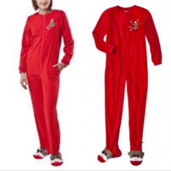 Nick & Nora Other - Nick and Nora Sock Monkey Footed Onesie Pajamas
